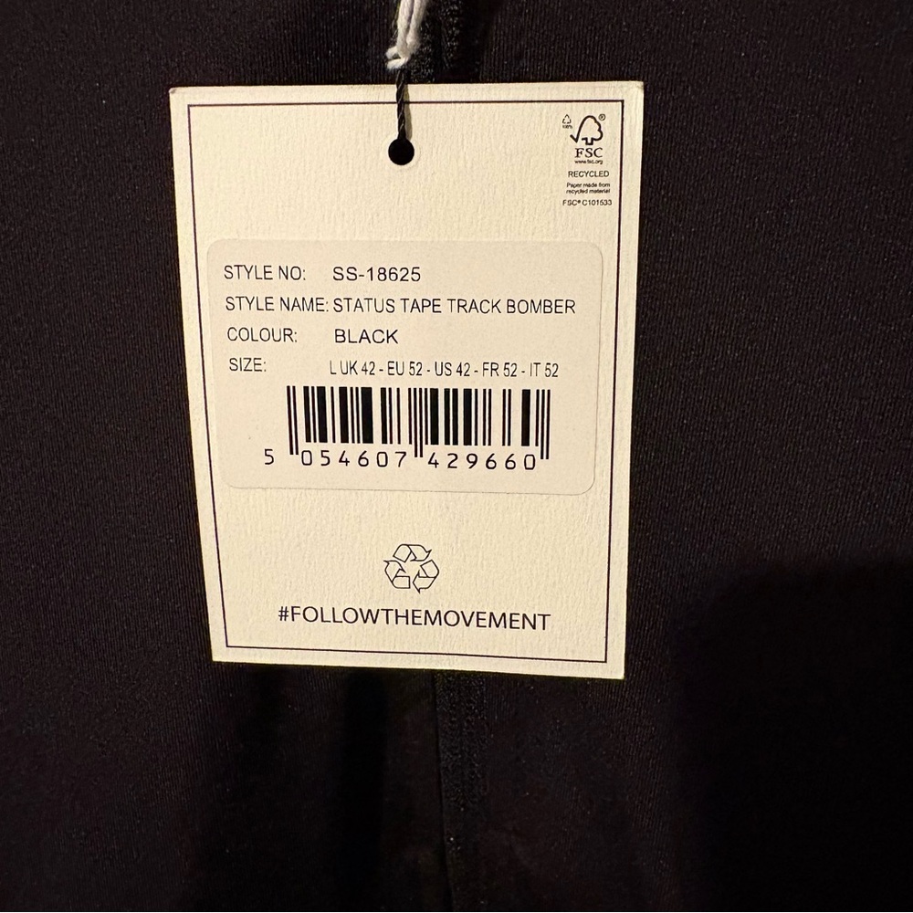 NWT SikSilk Men’s Status Tape Track Bomber | Size: Large - Picture 5 of 6